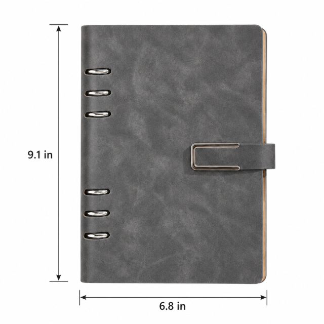 Premium PU Leather Refillable Notebook With Ring Binder