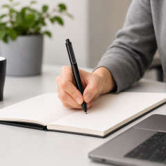 Premium Retractable Fine-Tip Ballpoint Pen