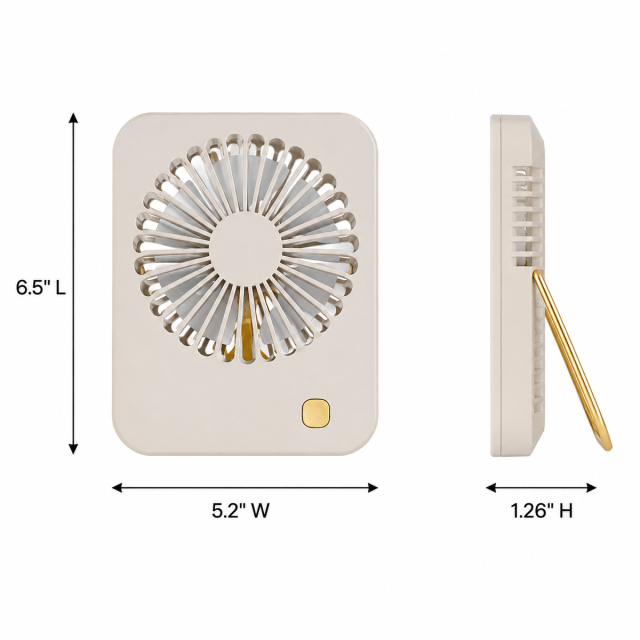 Quiet 3-Speed USB Rechargeable Desktop Fan