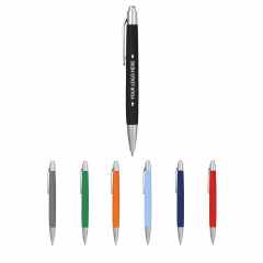 Retractable Ballpoint Pen With Rubber Grip
