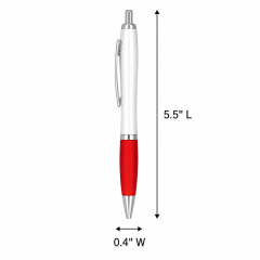 Retractable Ballpoint Pen With Rubber Grip