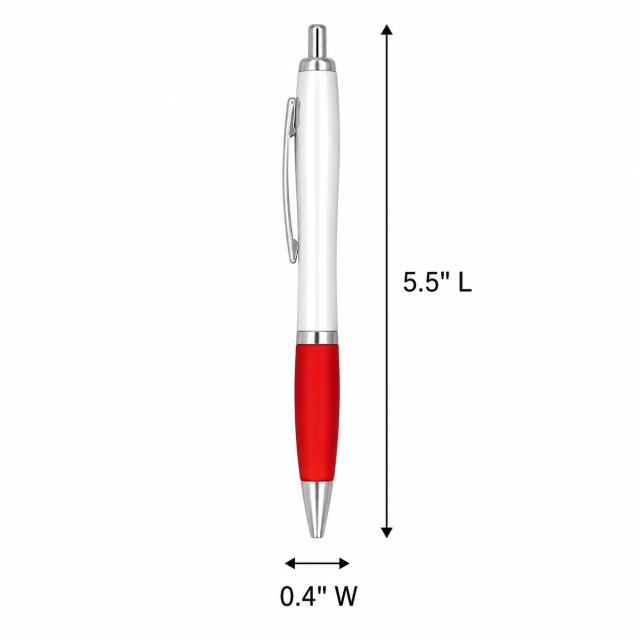 Retractable Ballpoint Pen With Rubber Grip