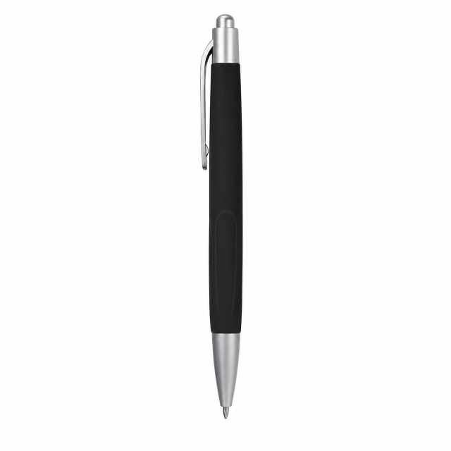 Retractable Ballpoint Pen With Rubber Grip