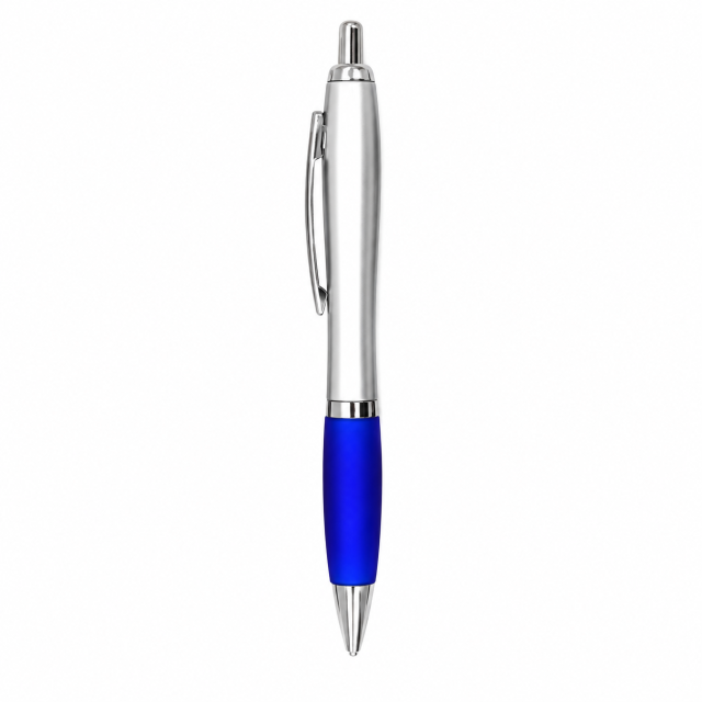 Retractable Ballpoint Pen With Rubber Grip