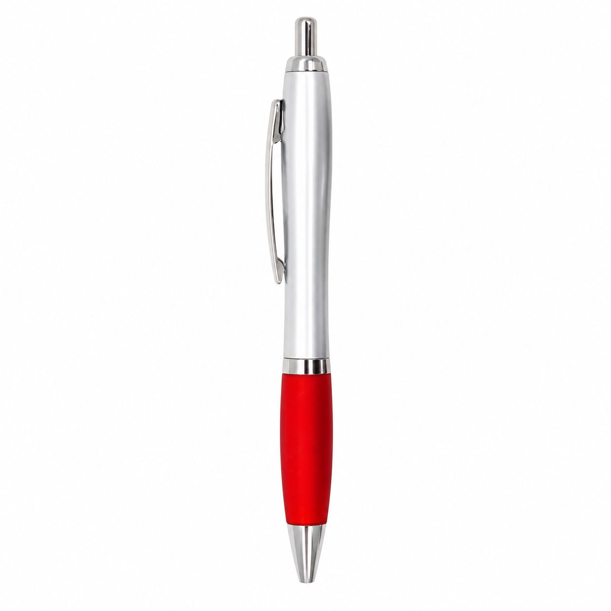 Retractable Ballpoint Pen With Rubber Grip