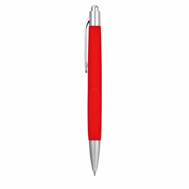 Retractable Ballpoint Pen With Rubber Grip