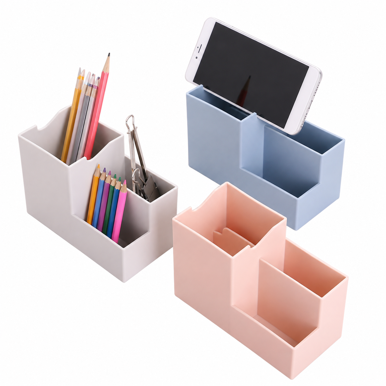Reusable Plastic Desktop Organizer & Pen Holder