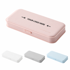 Three-Compartment Plastic Pencil Organizer Case
