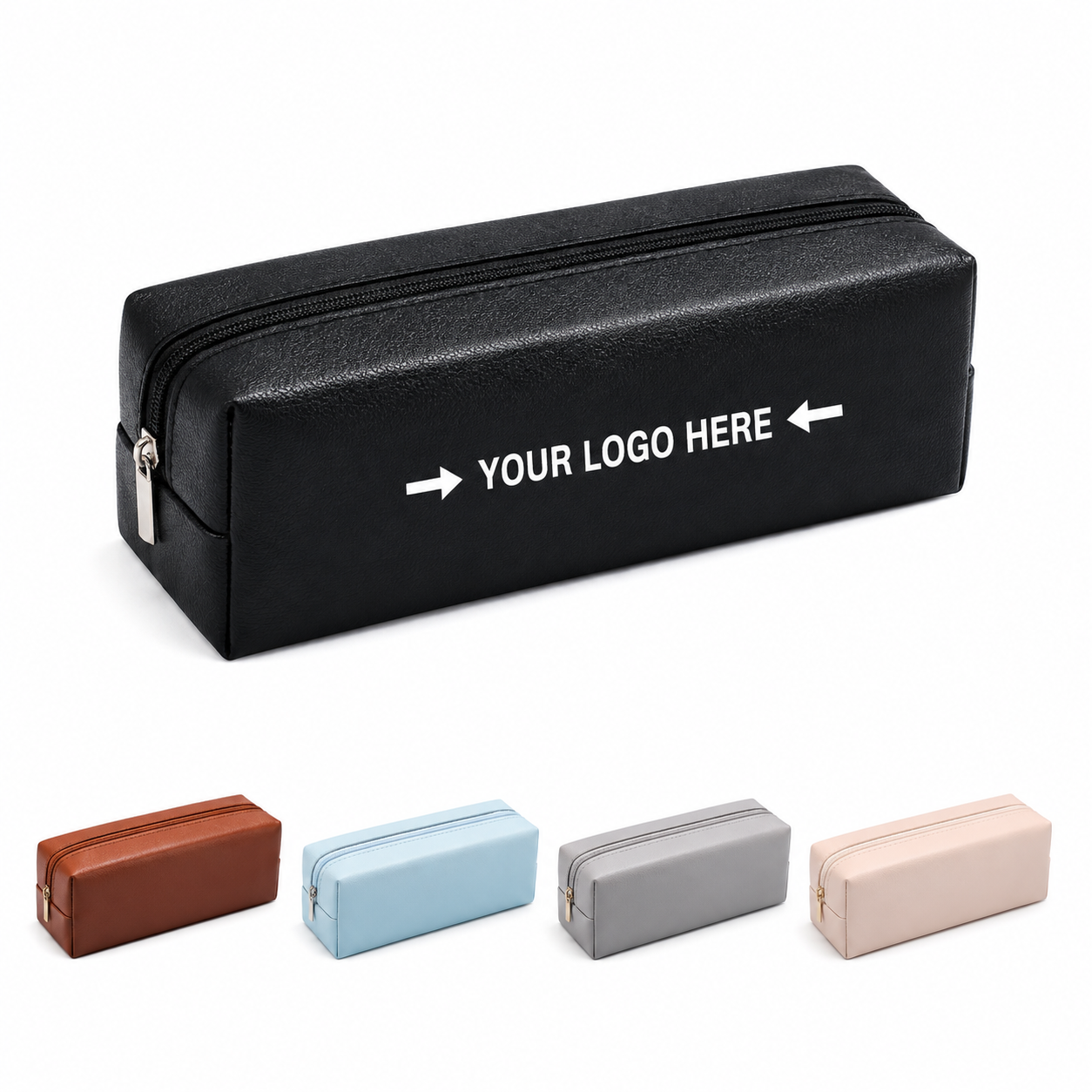 Water-Resistant PU Leather Pencil Pouch