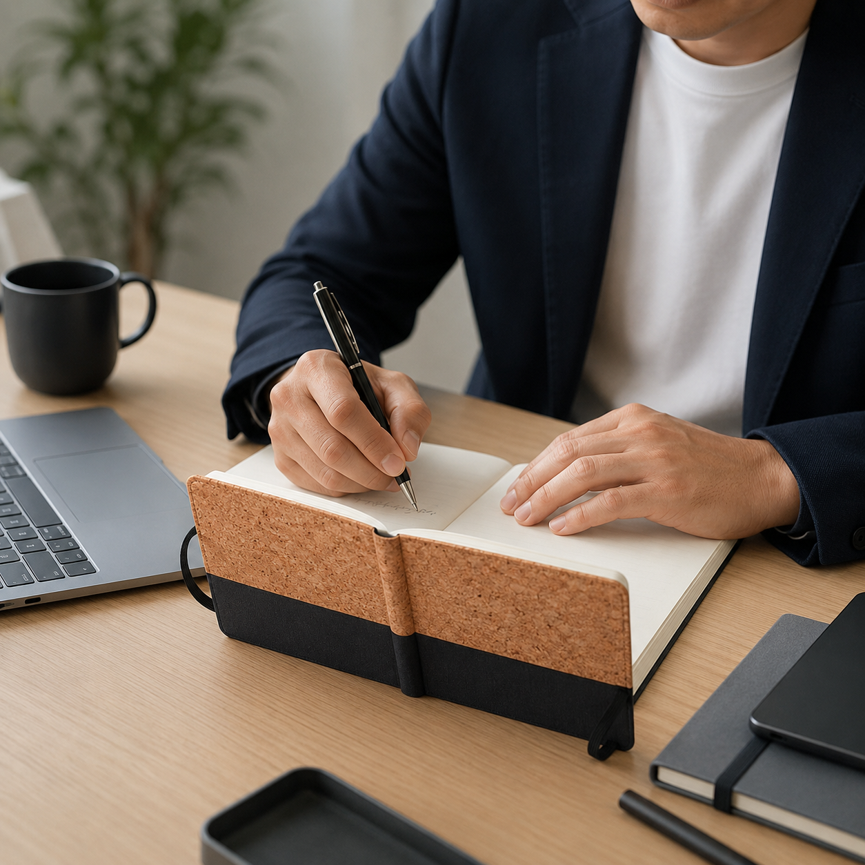 Cork & PU Leather Business Notebook