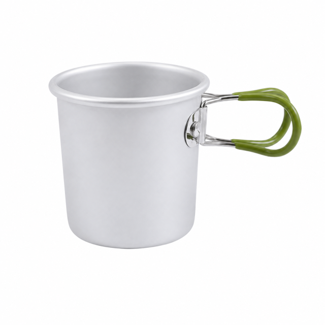 5 Oz Foldable Handle Aluminum Camping Cup