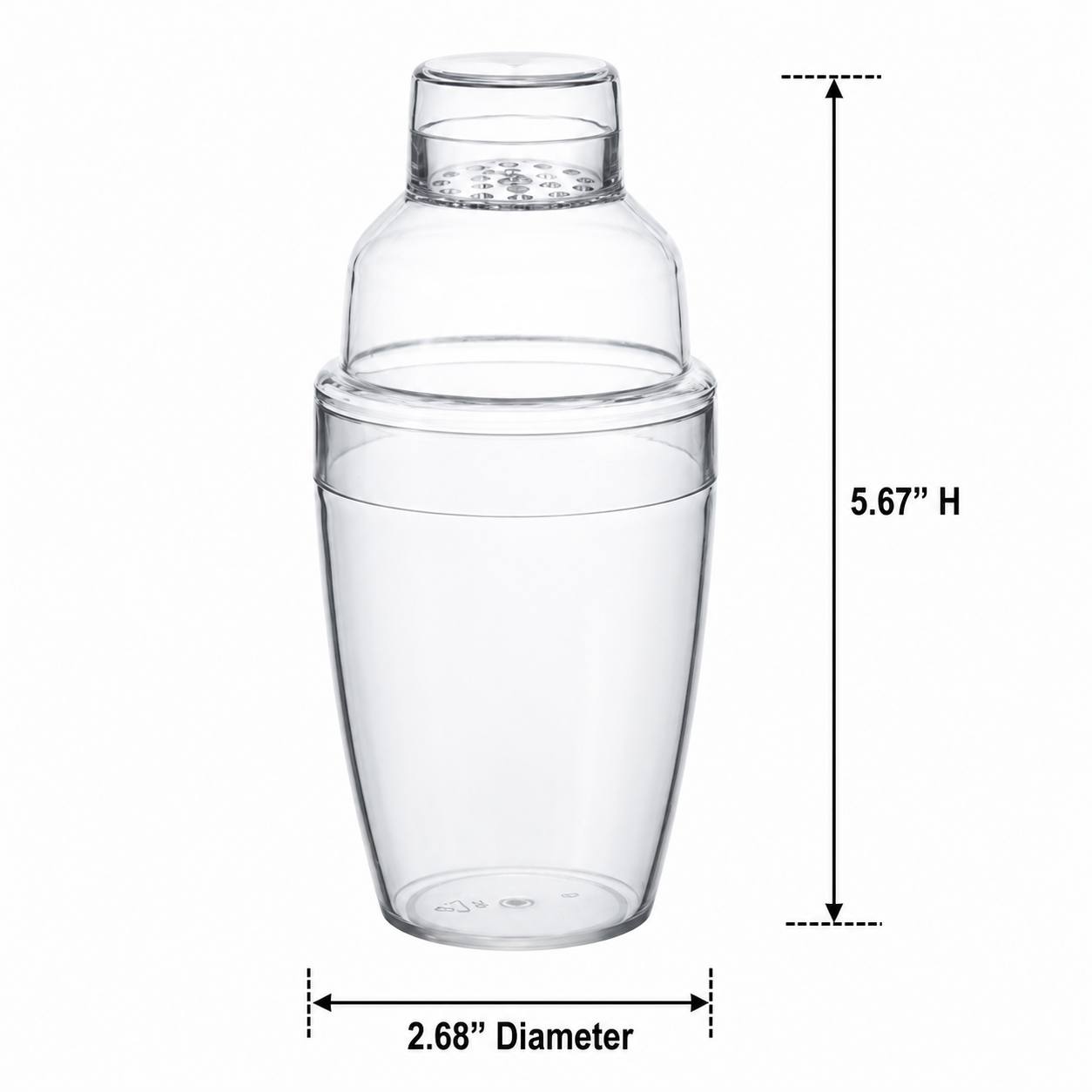 6 Oz 3-Piece Plastic Cocktail Shaker