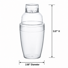 6 Oz 3-Piece Plastic Cocktail Shaker