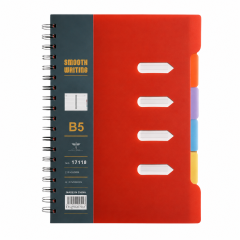 B5 Spiral Notebook With 5-Section Index Tabs