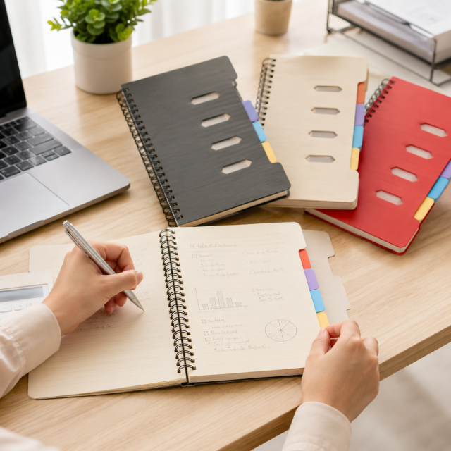 B5 Spiral Notebook With 5-Section Index Tabs