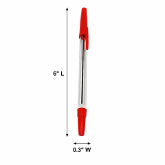 Clear Barrel Stick Ballpoint Pen With Pocket Clip