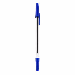 Clear Barrel Stick Ballpoint Pen With Pocket Clip