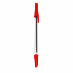 Clear Barrel Stick Ballpoint Pen With Pocket Clip