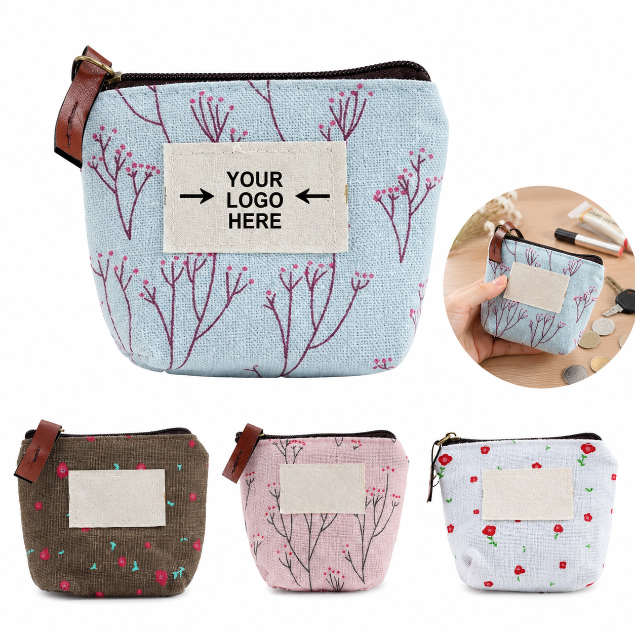 Compact Canvas Mini Wallet Pouch