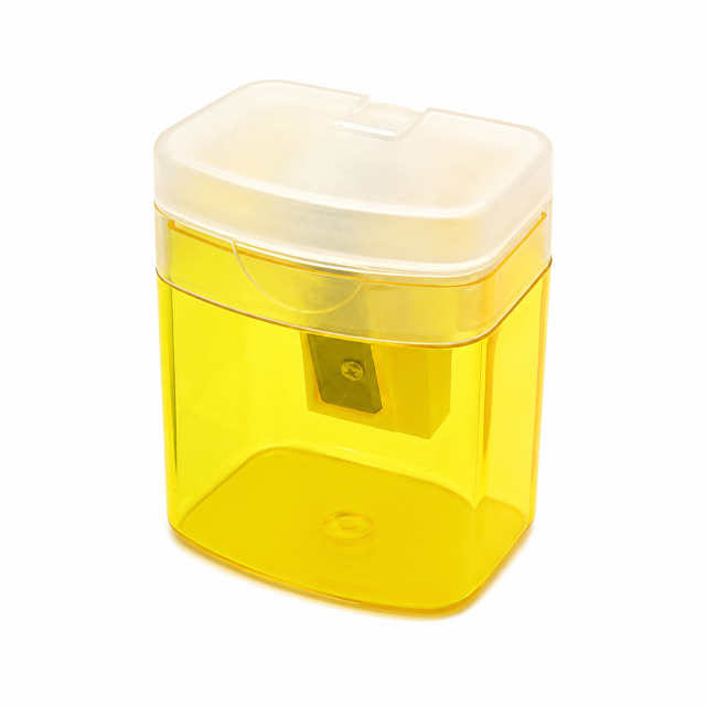 Compact Pencil Sharpener With Shaving Container