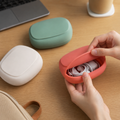 Compact Silicone Tech Accessory Organizer Pouch