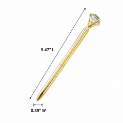 Crystal-Topped Metal Ballpoint Pen