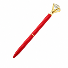 Crystal-Topped Metal Ballpoint Pen