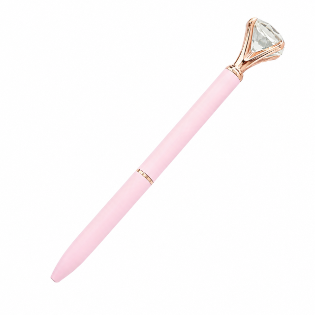 Crystal-Topped Metal Ballpoint Pen