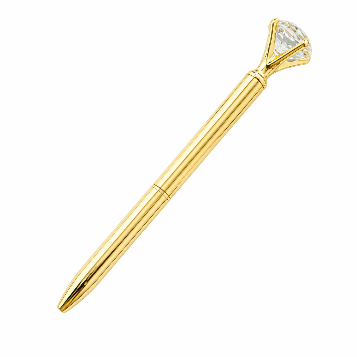 Crystal-Topped Metal Ballpoint Pen