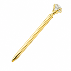 Crystal-Topped Metal Ballpoint Pen