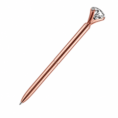 Crystal-Topped Metal Ballpoint Pen