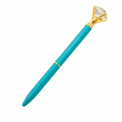 Crystal-Topped Metal Ballpoint Pen