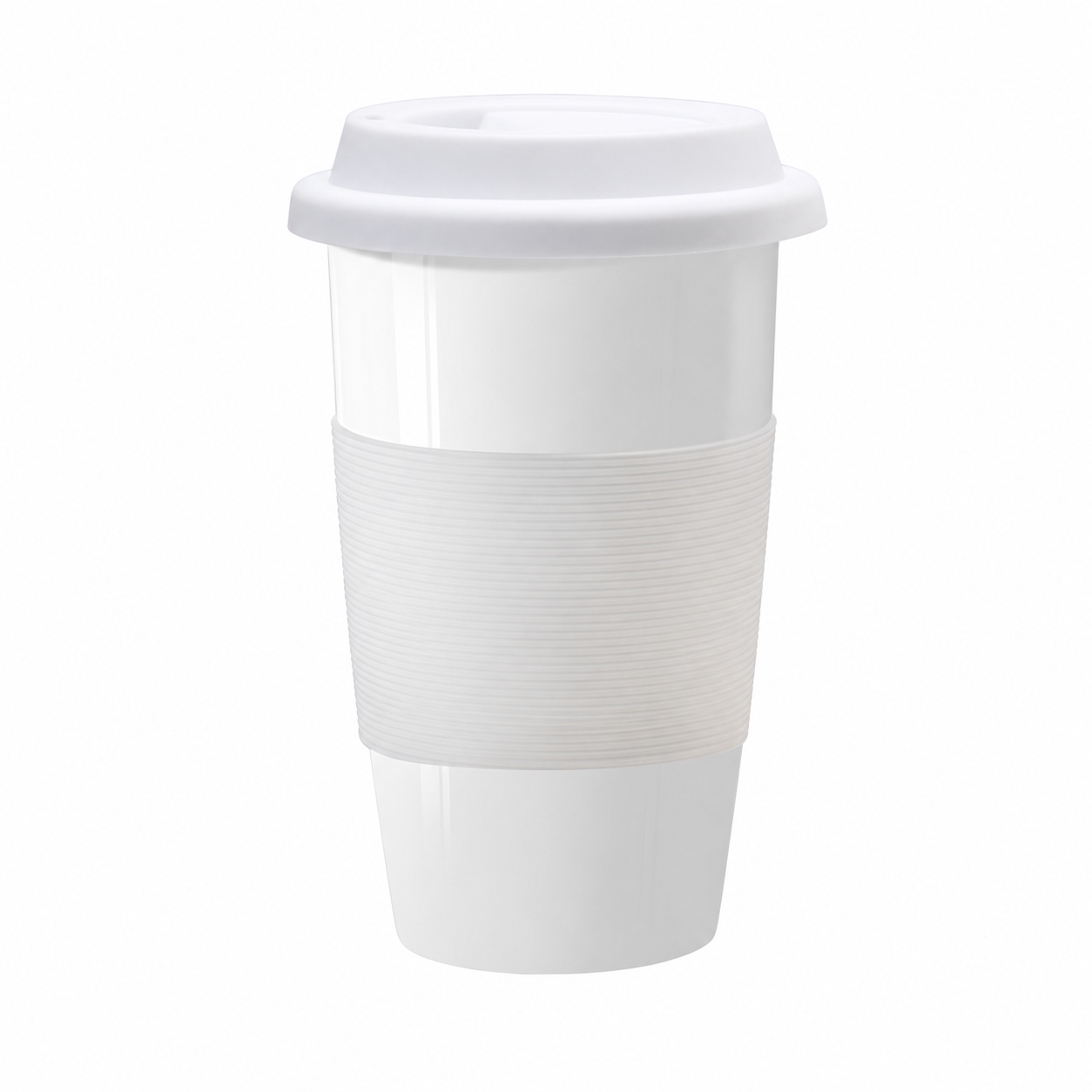 Double-Layer Ceramic Drinking Glass with Silicone Sleeve