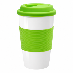 Double-Layer Ceramic Drinking Glass with Silicone Sleeve