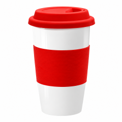 Double-Layer Ceramic Drinking Glass with Silicone Sleeve