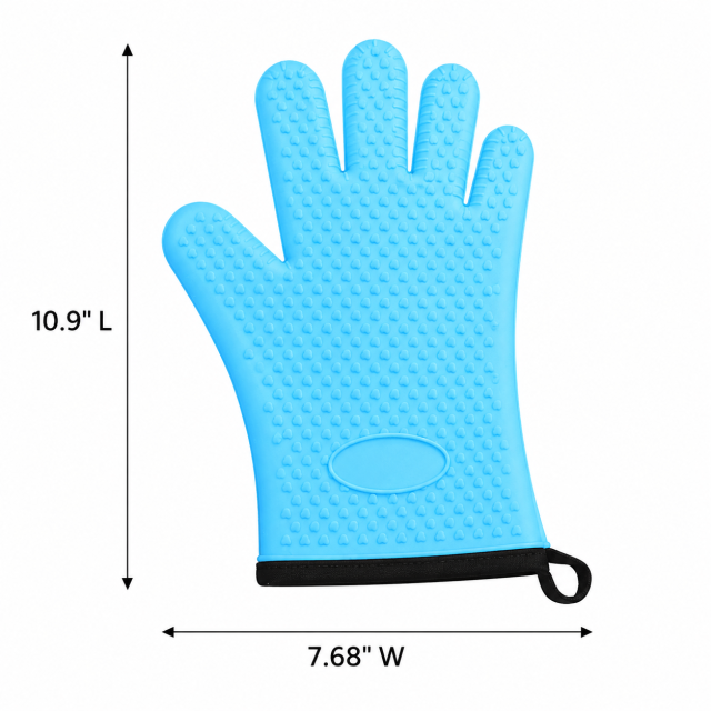 Double-Layer Heat-Resistant Silicone Kitchen Gloves