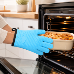 Double-Layer Heat-Resistant Silicone Kitchen Gloves