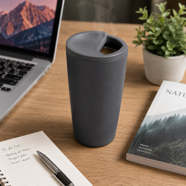 Double-Wall Wheat Straw Insulated Coffee Cup