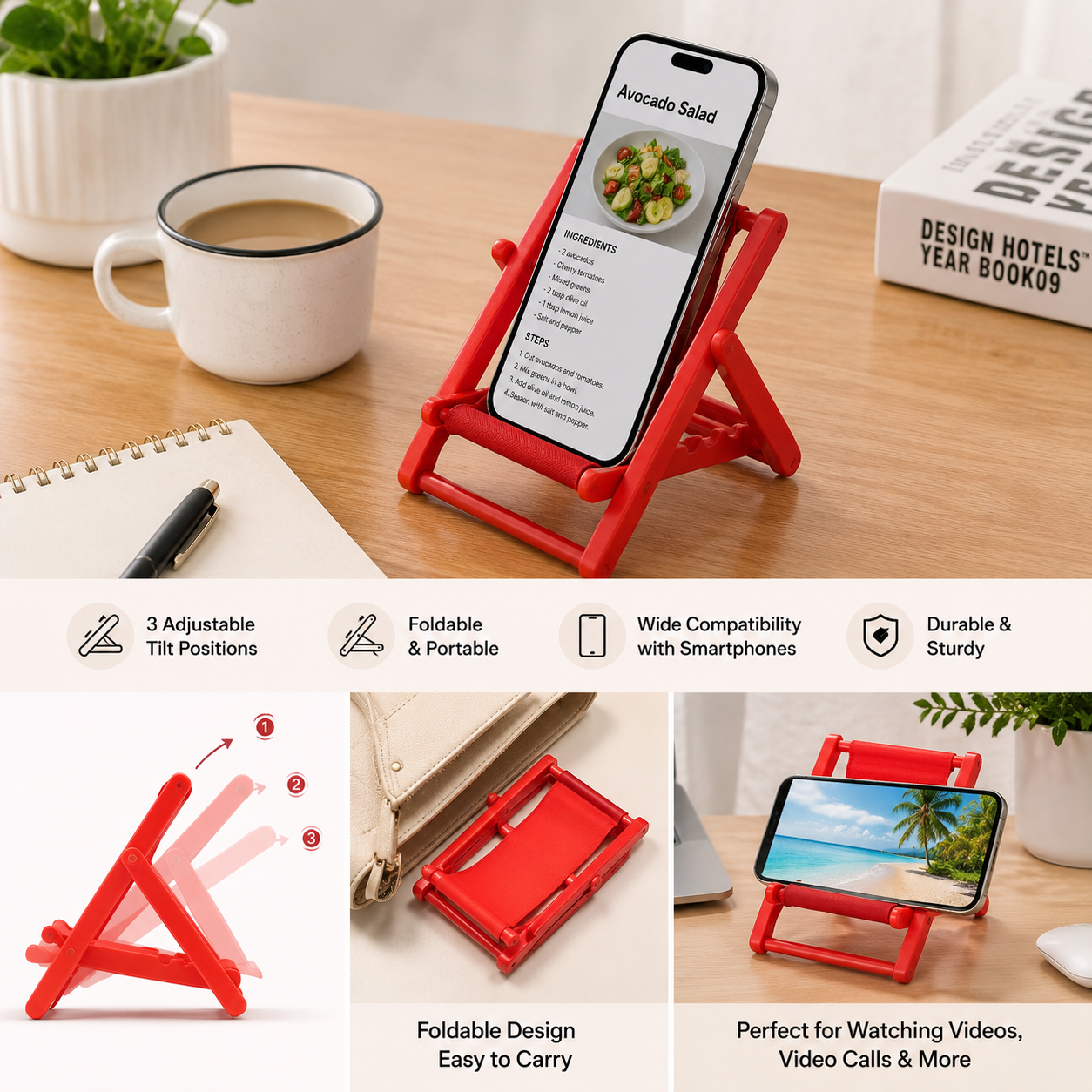 Foldable Adjustable Smartphone Viewing Stand