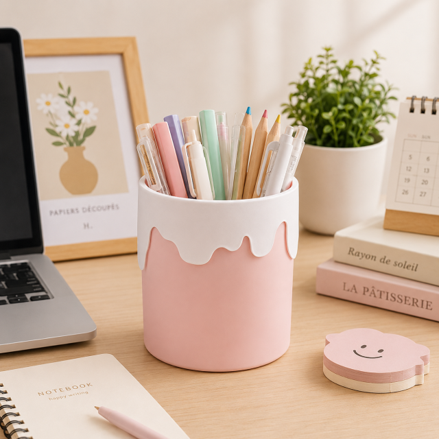 Ice Cream Shaped Desktop Pen Holder