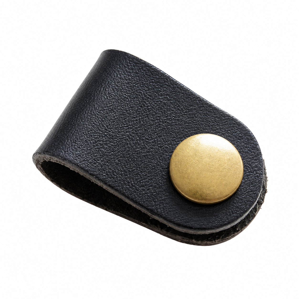 Leather Cable Organizer Strap With Metal Snap
