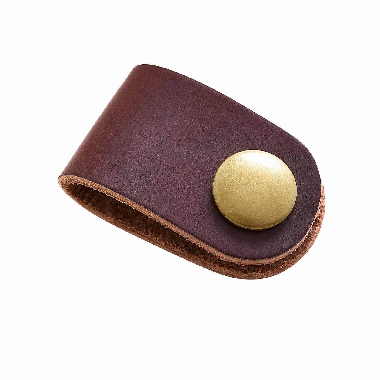 Leather Cable Organizer Strap With Metal Snap
