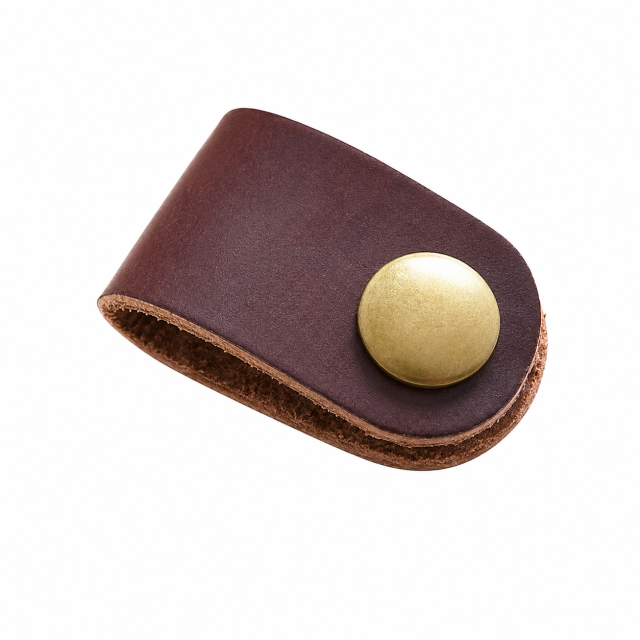 Leather Cable Organizer Strap With Metal Snap