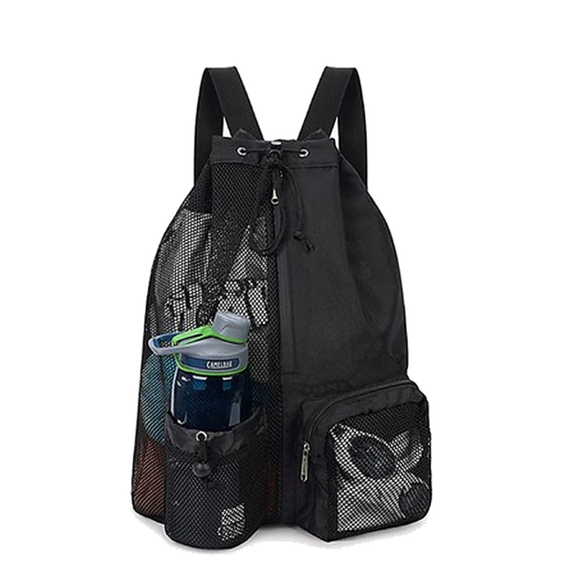 Mesh Drawstring Sports Backpack with Wet Pocket