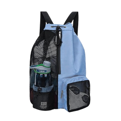 Mesh Drawstring Sports Backpack with Wet Pocket