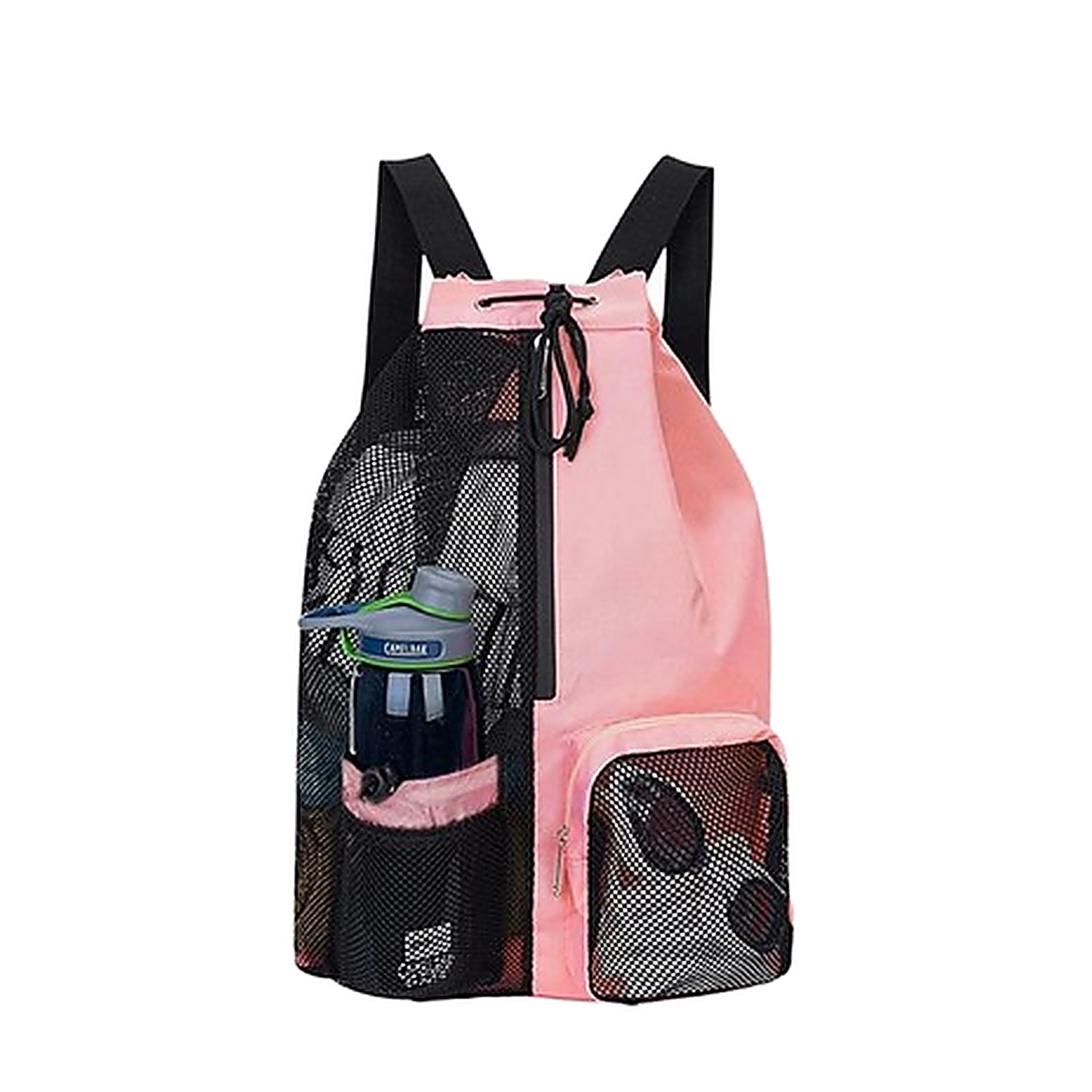 Mesh Drawstring Sports Backpack with Wet Pocket