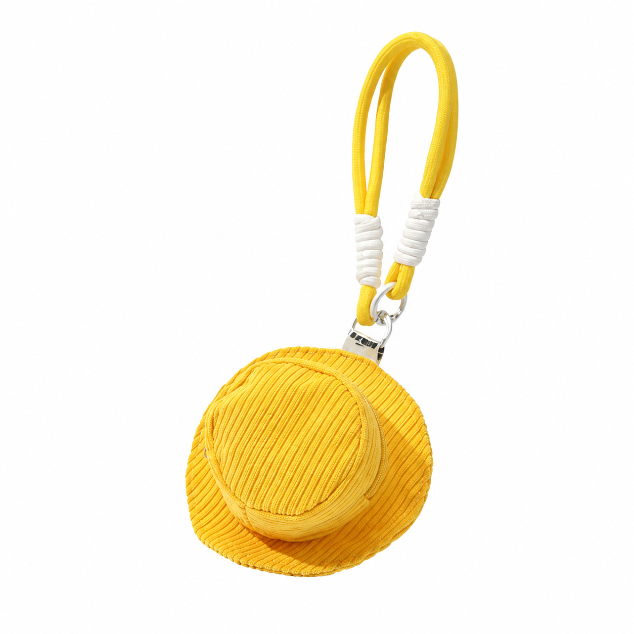 Mini Corduroy Hat-Shaped Earphone Keychain Case