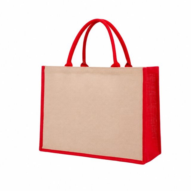 Natural Jute Reinforced Handle Tote Bag