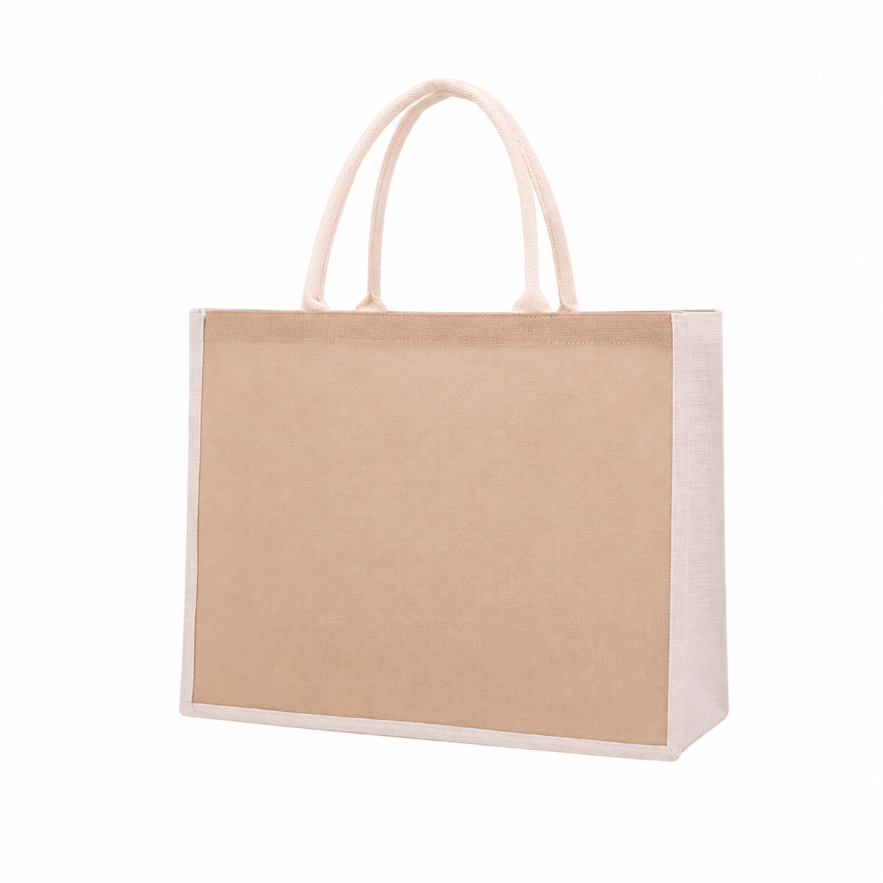 Natural Jute Reinforced Handle Tote Bag