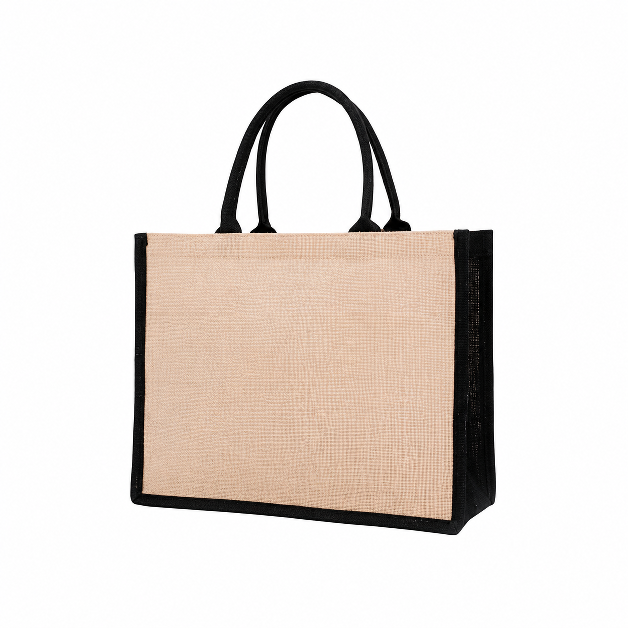 Natural Jute Reinforced Handle Tote Bag